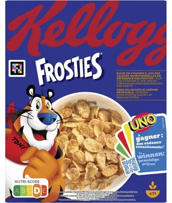 Immagine prodotto di Kellogg's Frosties Cereali da colazione 330g - Corn flakes croccanti con glassa