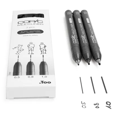 Obrázek produktu pro COPIC® 22075632 COPIC® Multiliner Fineliner schwarz 0.5 + 0.8 + 1.0 mm, 3 St.