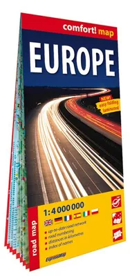 Image de Carte routière laminée de l'Europe au 1/4 000 000