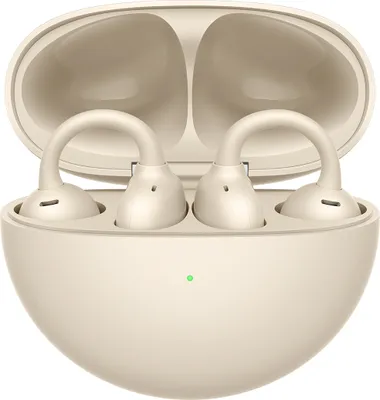 Produktbild von Huawei FreeClip Kopfhörer Beige mit Doppelmagnettreiber, kabellos