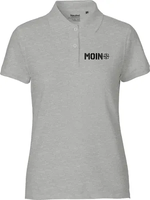 Produktbild von Huuraa Damen Polo Shirt Moin Kompass S Sport Grey Bio Baumwolle Fairtrade Poloshirt Geschenkidee