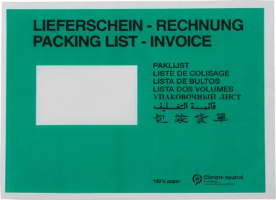 Produktbild von WIHEDÜ Lieferscheintaschen Pergamin Papier DIN C5 250 St.
