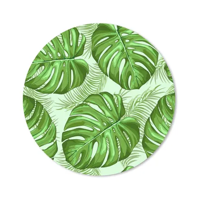 Produktbild von MuchoWow® Mauspad Mousepad Monstera - Palmenblatt - Muster 30x30 cm - Mousepads - Maus Mat - Pad - Mausunterlage - Tischunterlage - Schreibtischmatten