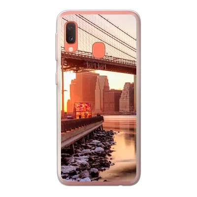 Produktbild von MuchoWow® Handyhülle Schutzhülle Hülle für Samsung Galaxy A20e New York - Brooklyn - Brücke Silikon Softcase Handy Hülle - Abdeckung