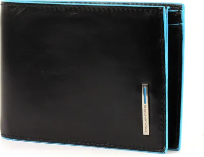 Immagine prodotto di PIQUADRO Portafoglio orizzontale "Blue Square Slim" in nero