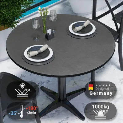 Produktbild von COMPACT | Gastro HPL Tischplatte | Ø 70 cm | Anthrazit | Rund | Gastro HPL Tischplatte