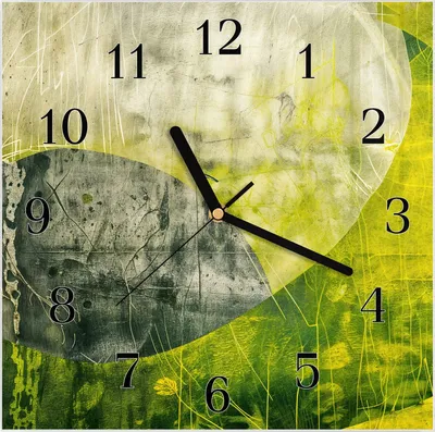 Produktbild von Wanduhr aus Glas mit Motiv Abstraktkunst- 30 x 30 cm - inkl. Aufhängesystem