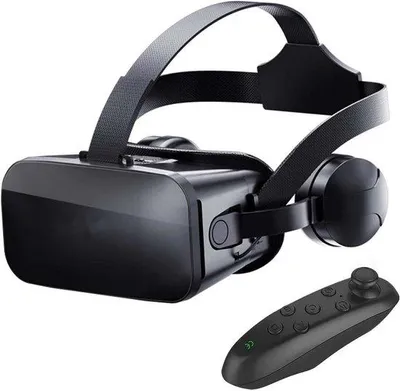 Produktbild von VR Brille mit Controllern – inkl. Kopfhörer – Virtual Reality Headset – 3D VR Gläser für Smartphone – kompatibel mit 4,5-6,0 Zoll Android & Apple