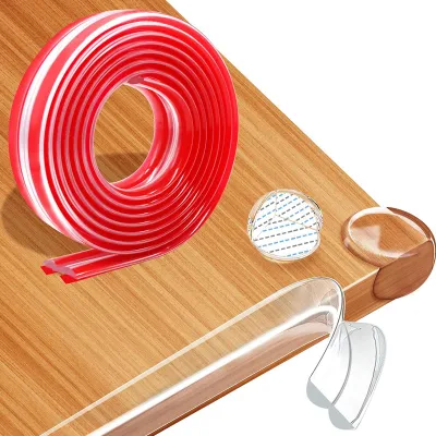 Image de Bande de protection d'angle, protection d'angle en PVC transparent pour les bords de table, 2 mètres, transparent