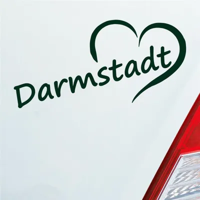 Produktbild von Auto Aufkleber Darmstadt Herz Stadt City Liebe Love Heart 15x8 cm Dunkelgrün Sticker Heckscheibenaufkleber
