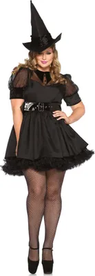 Produktbild von Kostüm Hexe schwarz Dame Plus Size Luxus Größe: 46-50