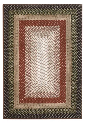 Obrázek produktu pro Koberec – obdélníkový běhoun – 160 × 230 cm – geometrický vzor – 100 % polyester – protiskluzová gumová spodní strana – lze prát v pračce – červený
