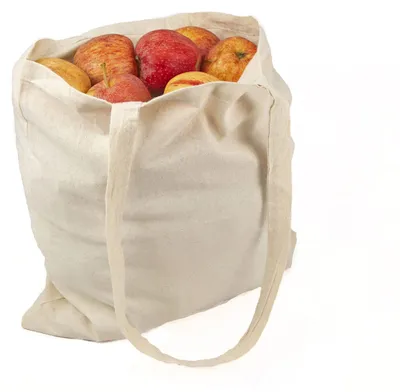 Imagen del producto de Bolsas de algodón, color natural, 10 unidades, 41 x 37 cm, con asas largas, para la cocina