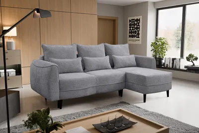 Produktbild von Kaiser Möbel Ecksofa Selio mit Schlaffunktion und Bettzeugcontainer Grau Rechts