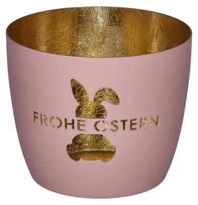 Produktbild von Gift Company Windlicht Madras Frohe Ostern Rosa Gold
