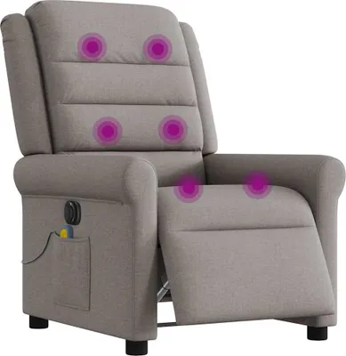 Obrázok produktu pre masážne kreslo vidaXL Electric Taupe Fabric