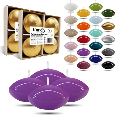 Obrázok produktu pre CANDLY HANDMADE© 4x veľké plávajúce sviečky Premium Ø 70 mm | Valentín, Veľká noc, Vianoce, dekorácie, sviečky, sviečky pre dámy (Erika)