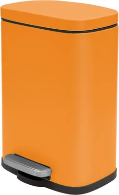 Produktbild von Spirella Kosmetikeimer 5 Liter Edelstahl mit Absenkautomatik und Inneneimer "Akira" Badezimmer Mülleimer Softclose Abfalleimer Orange