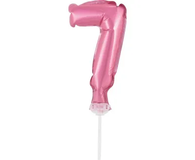Produktbild von Kuchendeko Mini Folienballon rosa Zahl 7