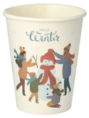 Produktbild von 2000x Pappbecher "pure" 0,2 l "Hello Winter" Glühwein Becher Heißgetränk