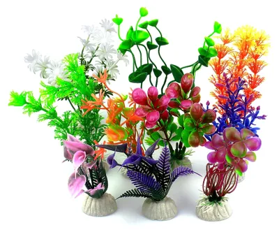 Produktbild von Kunststoffpflanzen für Aquarien, 10 Stück Dekorationen