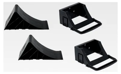 Produktbild von 1 Paar Unterlegkeile Bremskeile 225 x 90 x 100 mm mit Halterung für Anhänger, Bootstrailer, Autoanhänger