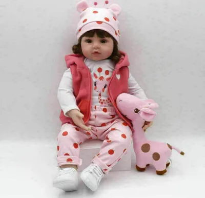 Produktbild von 48cm reborn Baby Puppe Lebensecht Handgefertigt Weich Silikon-Vinyl Mädchen