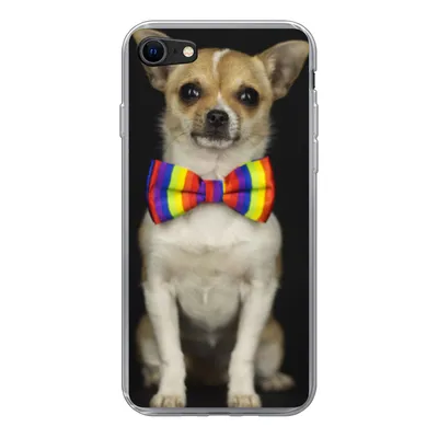 Produktbild von MuchoWow® Handyhülle Schutzhülle Hülle für iPhone SE 2020 Hund - Fliege - Schwarz Silikon Softcase Handy Hülle