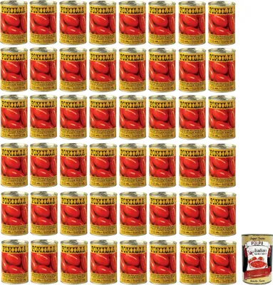 Produktbild von 48x Pomilia Pomodori Pelati,Geschälte Tomaten,100% italienische Tomaten,400g Dose + Italian Gourmet Polpa di Pomodoro 400g Dose