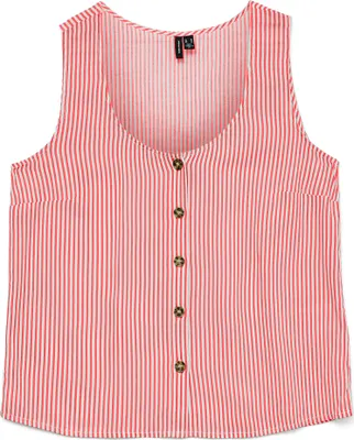 Produktbild von Gestreiftes Shirt mit Knopfleiste ohne Ärmel | XS