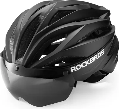 Zdjęcie produktu dla Kask rowerowy ROCKBROS ze zdejmowanym daszkiem Kask zintegrowany 58-62 cm, czarny matowy