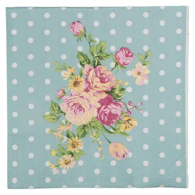 Produktbild von Clayre & Eef Servietten Papier 20er Set 33x33 cm Blau Papier