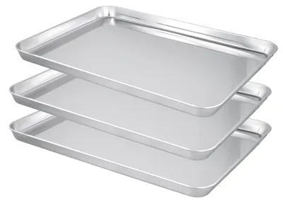 Productafbeelding van Set van 3 RVS Bakplaten met Antiaanbaklaag