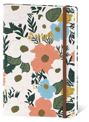 Image de Cahier ligné, couverture rigide, 160 pages, papier épais, format A5, motif floral