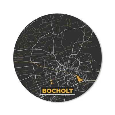 Produktbild von MuchoWow® Mauspad Mousepad Deutschland - Schwarz und Gold - Bocholt - Stadtplan - Karte 50x50 cm - Mousepads - Maus Mat - Pad - Mausunterlage - Vinyl