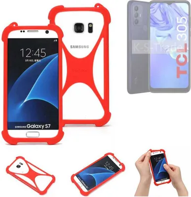 Produktbild von K-S-Trade Handy-Hülle kompatibel mit TCL 305 Schutz-Hülle Bumper Silikon Schutz Hülle Cover Case Silikoncase Silikonbumper TPU Softcase Smartphone,