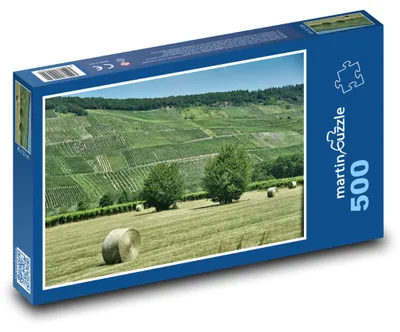 Produktbild von Puzzle 500 Bauernhof - Heuballen, Weinberg - martinpuzzle