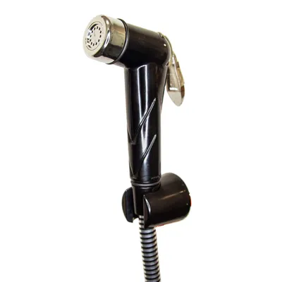 Produktbild von tecuro Bidet WC Handbrause Set SHATTAF, schwarz/chrom, 1-strahlig, 1,20 m Schlauch und Wandhalter
