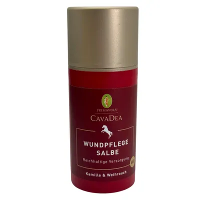 Produktbild von CavaDea® Wundpflege Salbe  – Pferde Hautpflege mit Zink, Kamille & Lavendel – 95 ml