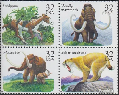 Produktbild von Briefmarken USA 1996 Mi 2735-2738 Viererblock (kompl.Ausg.) postfrisch Prähistorische Tiere