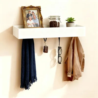 Immagine prodotto di Armadio a muro con ripiano e 5 ganci, colore bianco