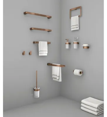 Produktbild von PIRENEI Hänge-WC-Bürste, Milchglas, Kupfer matt