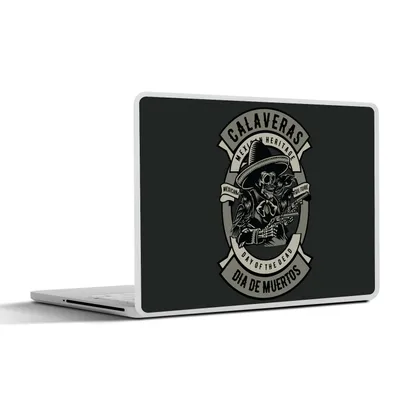 Produktbild von MuchoWow® Laptop Aufkleber Sticker Cover Skelett - Pistole - Retro 30x22 cm - Laptop-Sticker