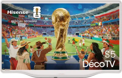 Produktbild von Hisense Déco TV 32S5Q BE/SR, 81,3 cm (32"), 1920 x 1080 Pixel, QLED, Smart-TV, WLAN, Silber, Weiß