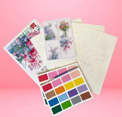 Image de Aquarelle - Fleurs en fleurs - 4 éléments