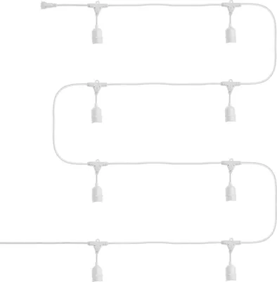 Produktbild von Girlande Aussen mit 8 E27 Lampenfassungen 5.5m Weiss IP65 Weiß