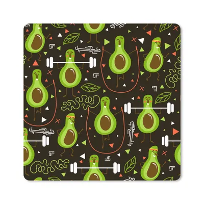 Produktbild von MuchoWow® Mauspad Mousepad Avocado - Fitness - Muster 30x30 cm - Mousepads - Maus Mat - Pad - Mausunterlage - Gaming