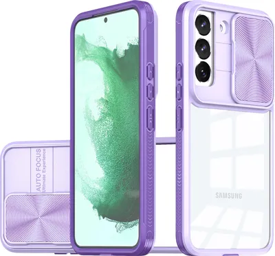 Produktbild von Galaxy S22+ 5G Hülle, TPU Bumper mit mit Schiebe Kamera Schutz Klar Schutzhülle für Samsung Galaxy S22+ / S22 Plus 5G Lila