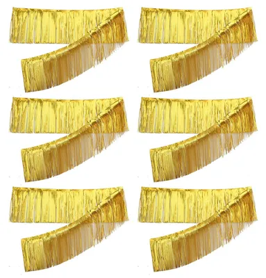 Goldene Metallic-Girlande 30 cm x 3 m, Partydeko, 6 Stück
