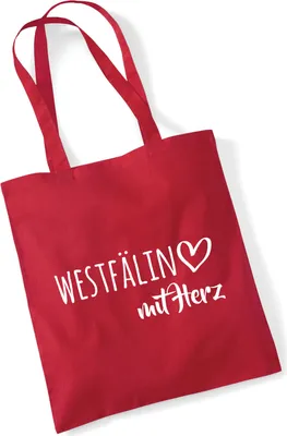 Produktbild von Huuraa Jutebeutel Westfälin mit Herz 10 Liter Classic Red Baumwolle Tasche Geschenkidee
